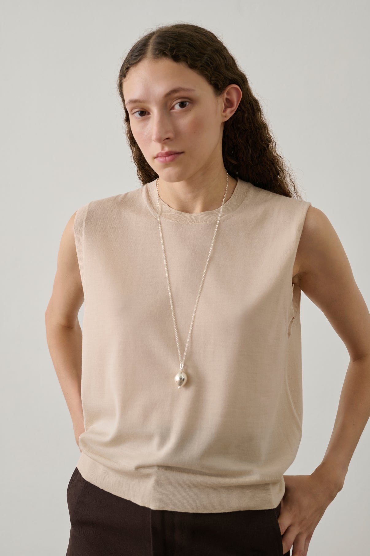 Pull Fergie - Rose Poudre - Laine mérinos - Femme vue 2