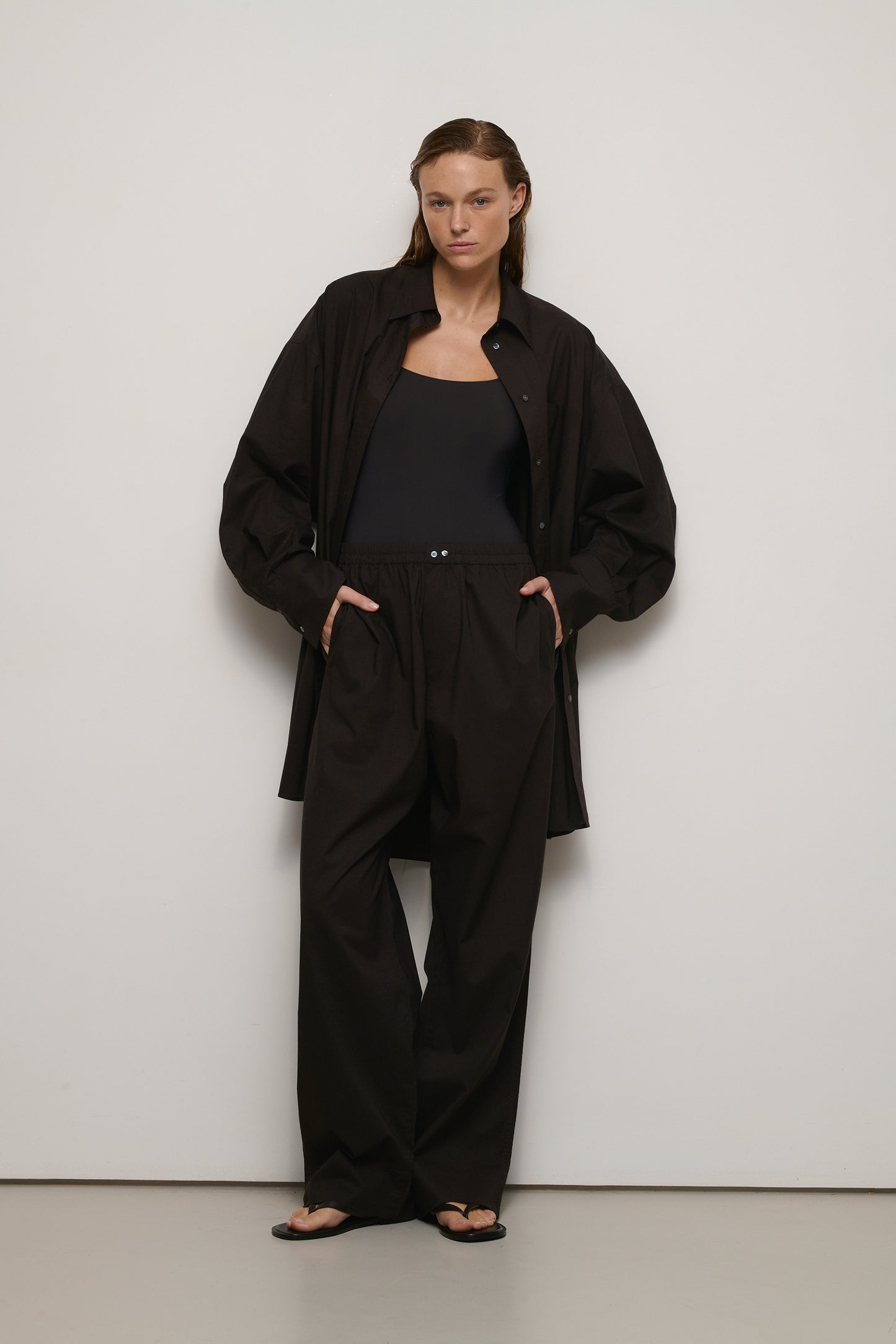 Chemise Camicia - Chocolat - Coton - Femme